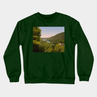 Discover Krka National Park's Hills Meeting the River Crewneck Sweatshirt